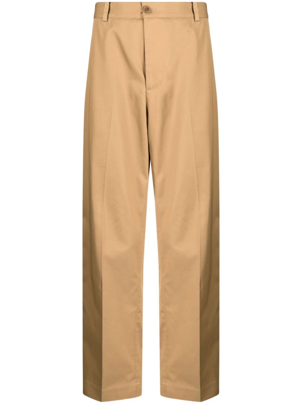 Maison Kitsuné mid-rise straight-leg cotton trousers - Brown von Maison Kitsuné