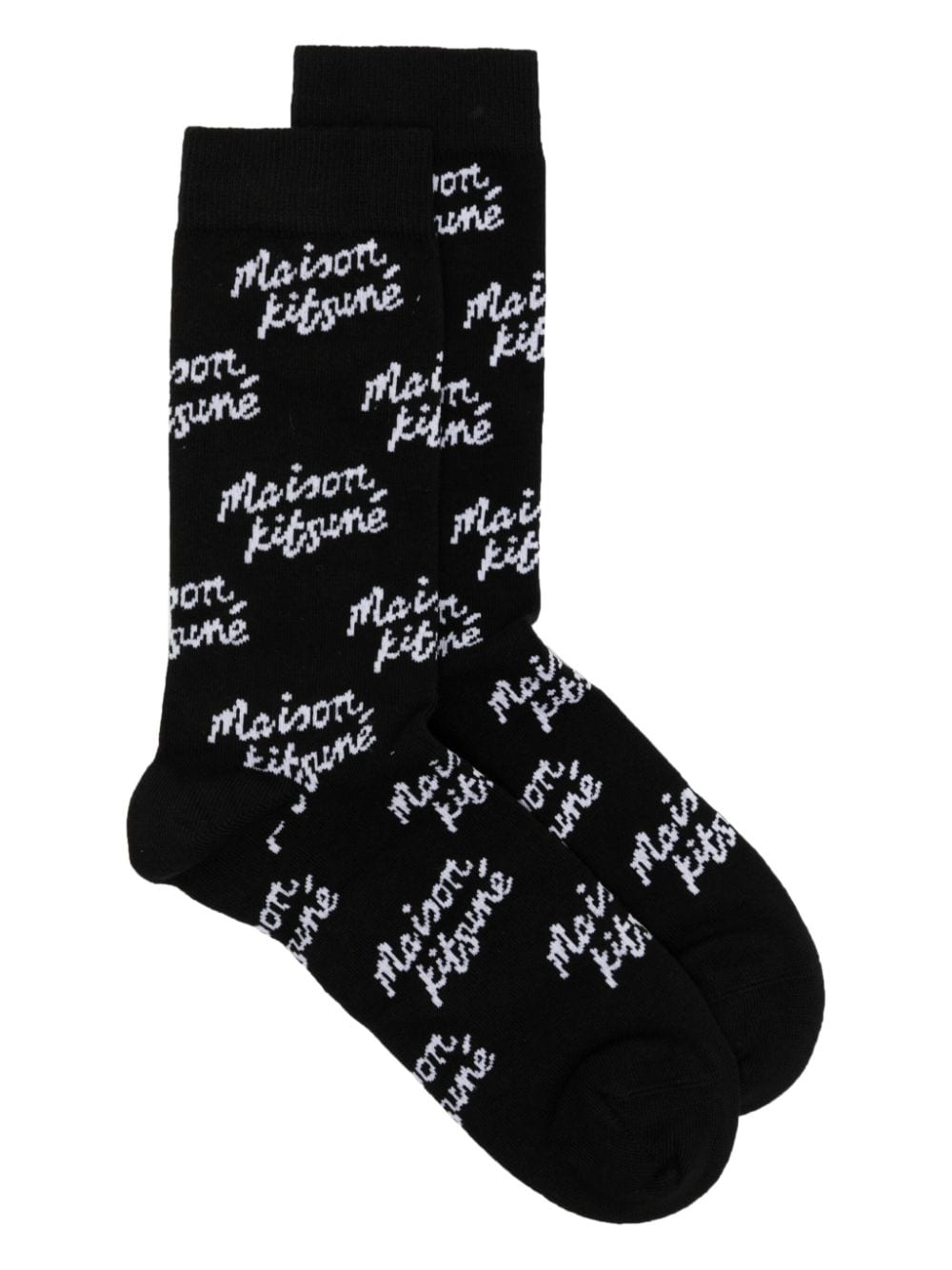 Maison Kitsuné monogram knit socks - Black von Maison Kitsuné