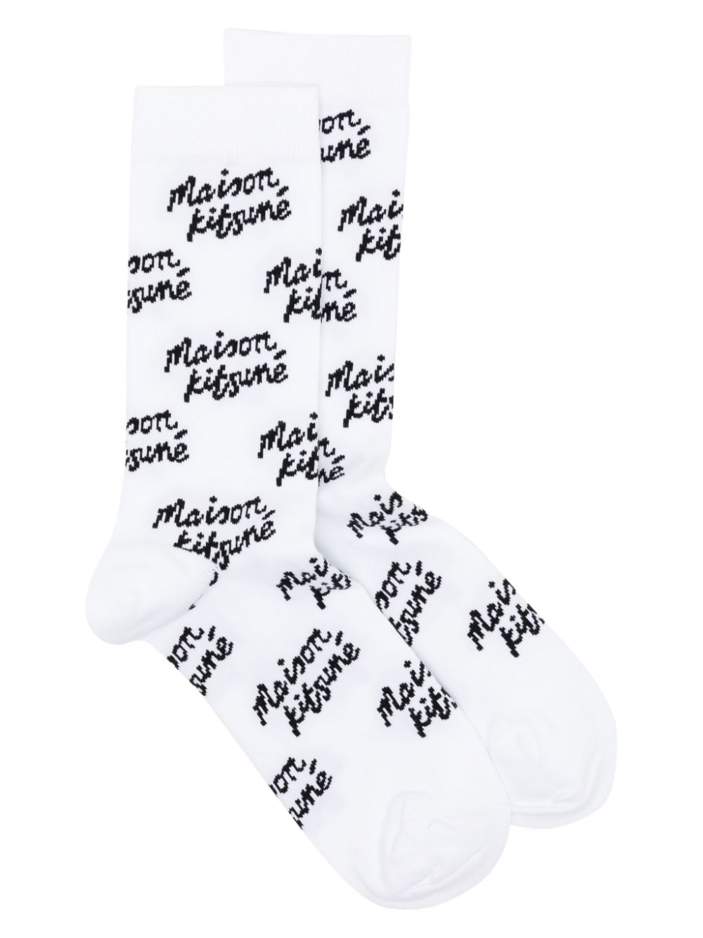 Maison Kitsuné monogram knit socks - White von Maison Kitsuné