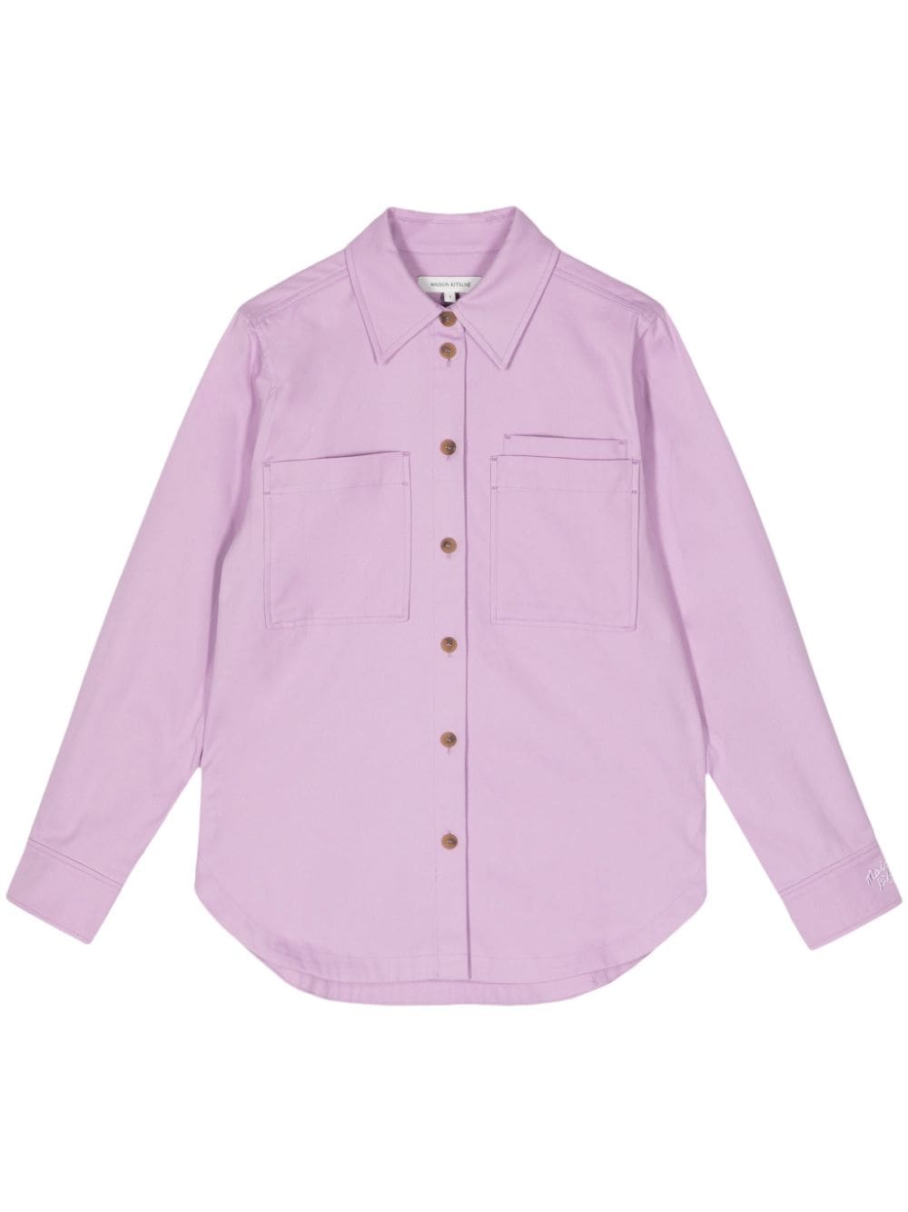 Maison Kitsuné patch-pocket cotton shirt - Purple von Maison Kitsuné