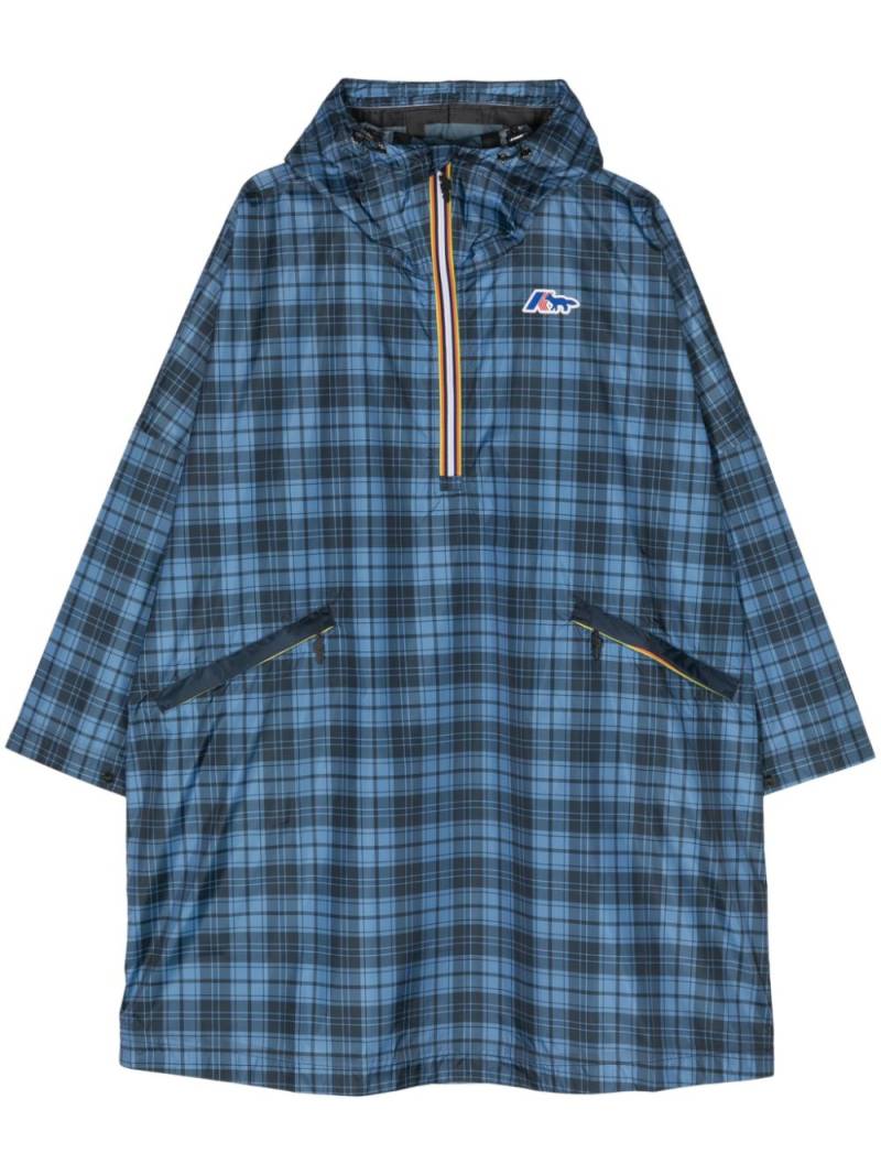 Maison Kitsuné plaid-check hooded raincoat - Blue von Maison Kitsuné