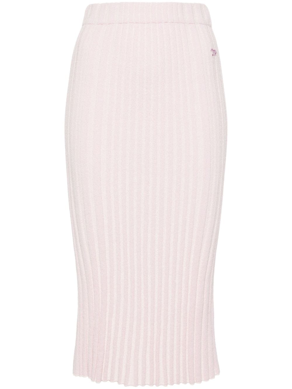 Maison Kitsuné ribbed-knit midi skirt - Pink von Maison Kitsuné