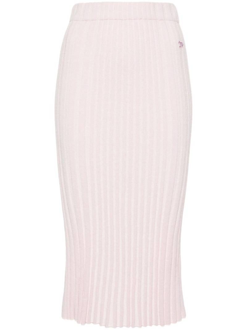 Maison Kitsuné ribbed-knit midi skirt - Pink von Maison Kitsuné