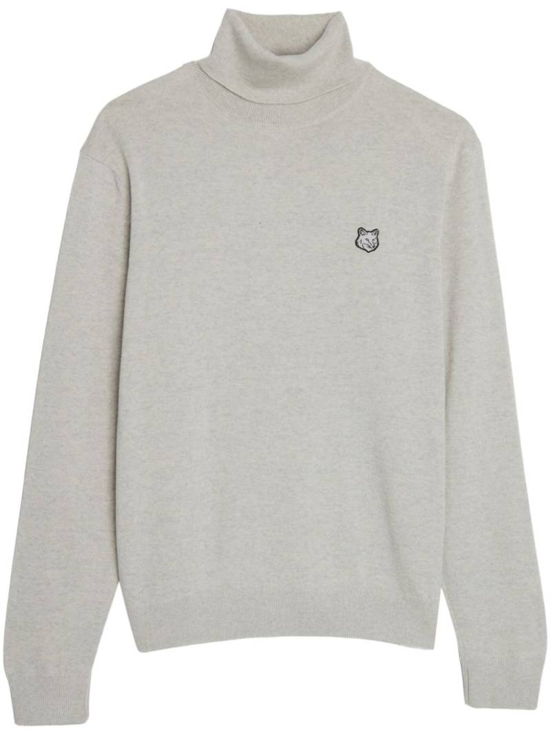 Maison Kitsuné roll-neck long-sleeve wool jumper - Grey von Maison Kitsuné