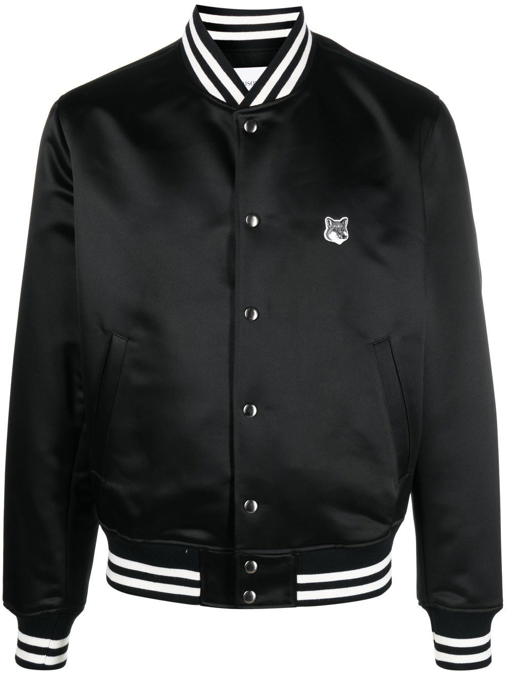 Maison Kitsuné satin-finish bomber jacket - Black von Maison Kitsuné