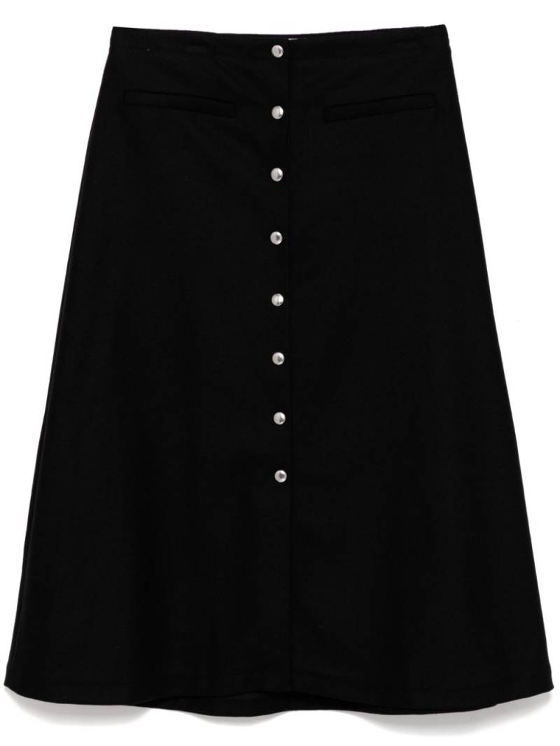 Maison Kitsuné snaps midi skirt - Black von Maison Kitsuné