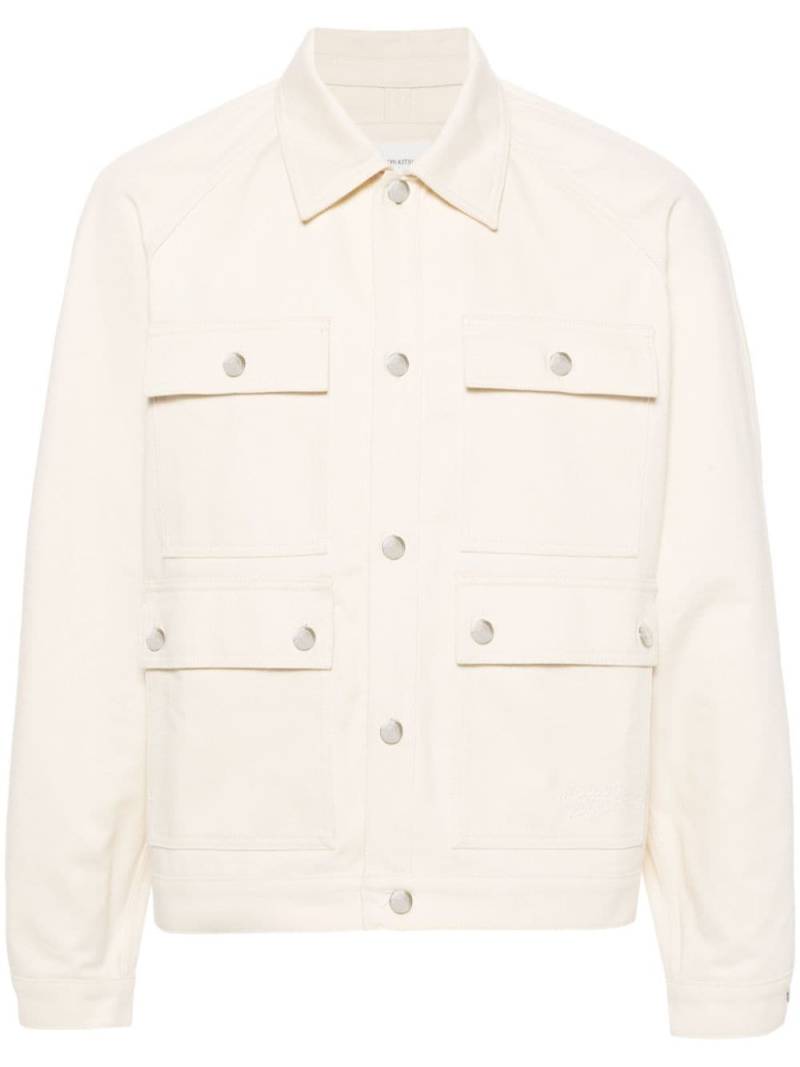 Maison Kitsuné straight-collar cotton shirt jacket - Neutrals von Maison Kitsuné