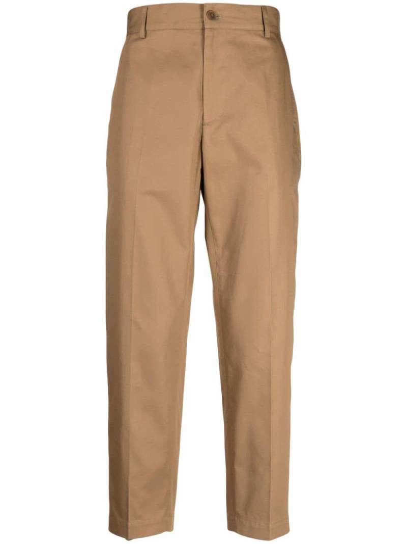 Maison Kitsuné straight-leg cotton trousers - Brown von Maison Kitsuné