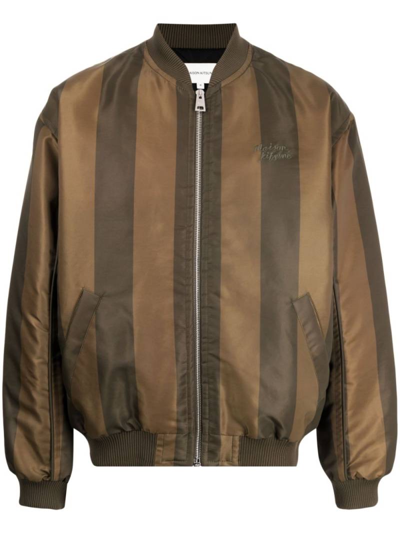 Maison Kitsuné striped bomber jacket - Green von Maison Kitsuné