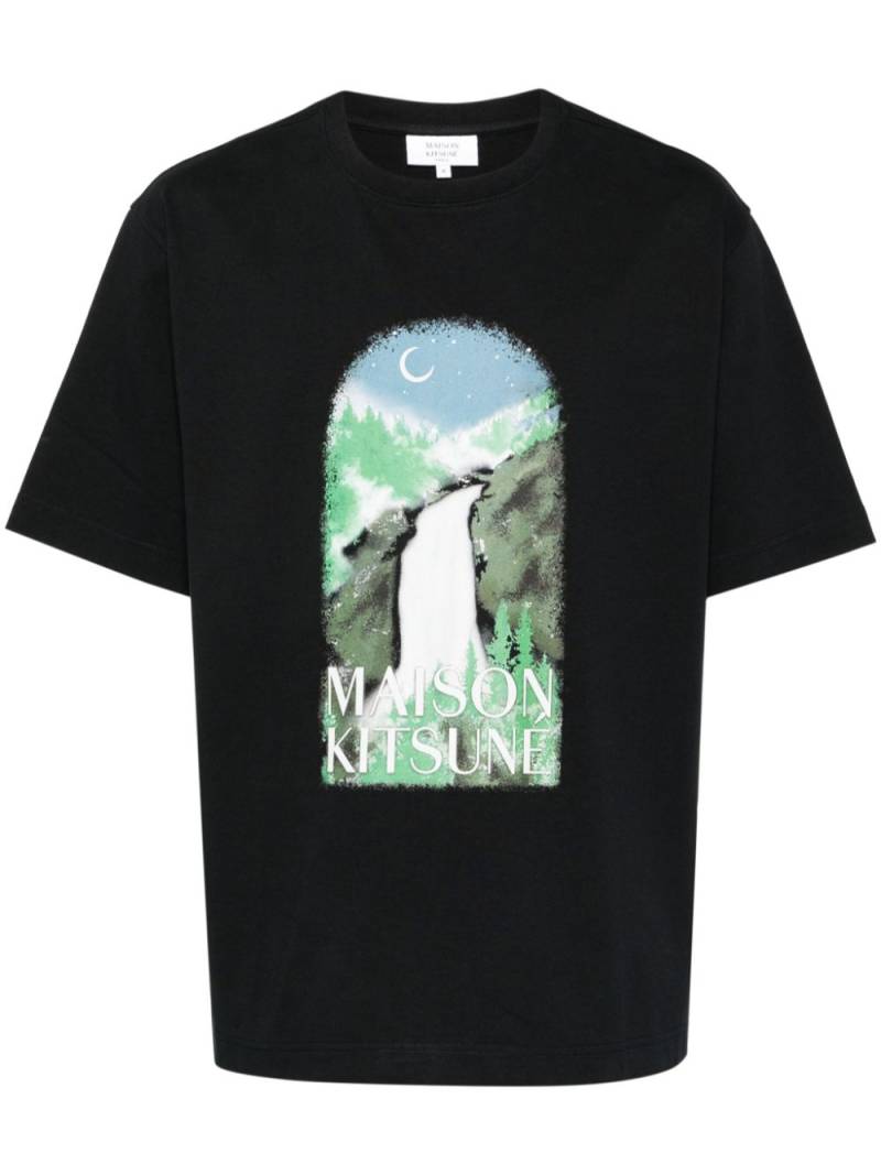 Maison Kitsuné waterfall oversize T-shirt - Black von Maison Kitsuné