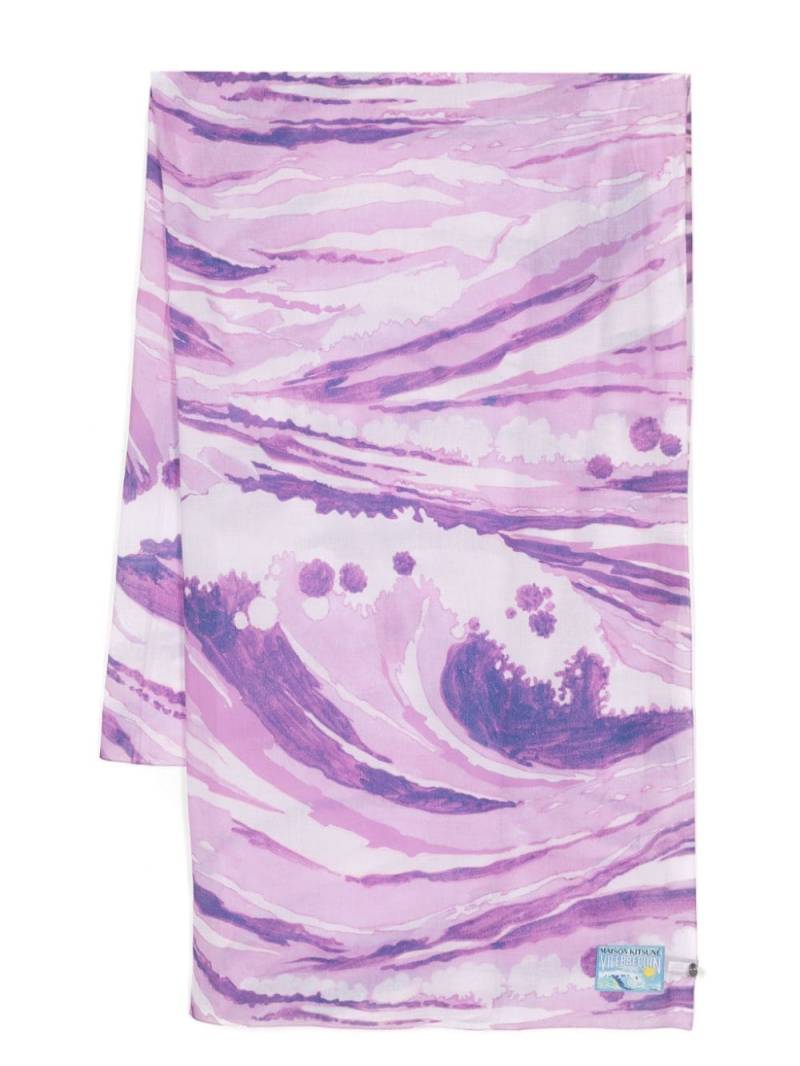 Maison Kitsuné x Vilebrequin organic cotton scarf - Purple von Maison Kitsuné