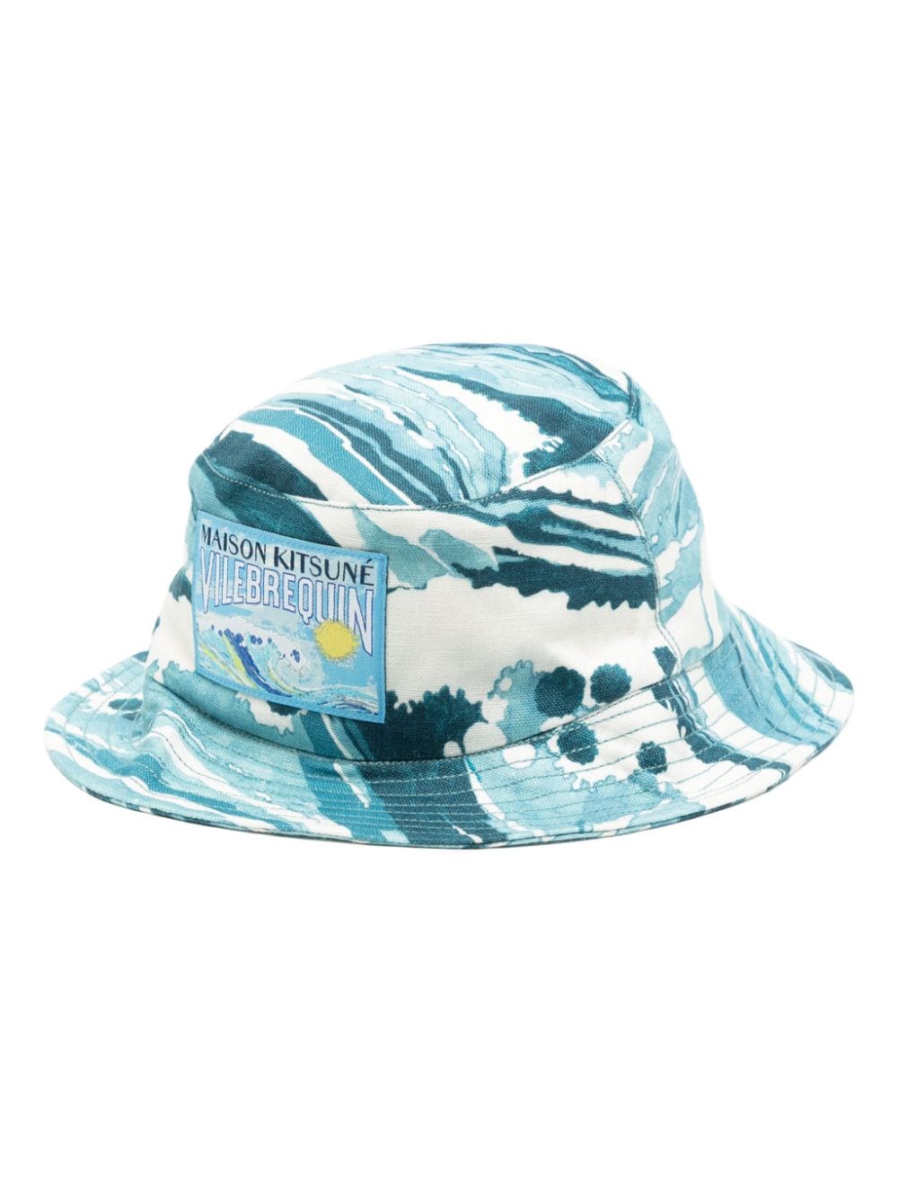 Maison Kitsuné x Vilebrequin tie-dye bucket hat - Blue von Maison Kitsuné