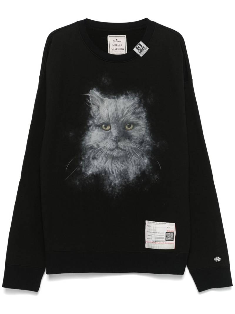 Maison MIHARA YASUHIRO cat-print sweatshirt - Black von Maison MIHARA YASUHIRO