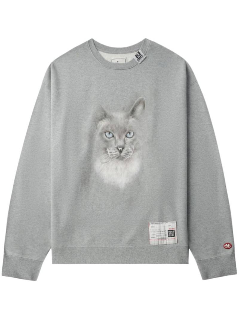 Maison MIHARA YASUHIRO cat-print sweatshirt - Grey von Maison MIHARA YASUHIRO