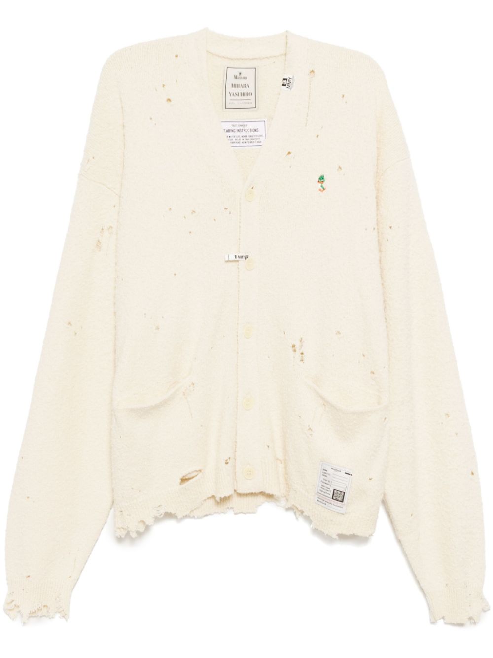 Maison MIHARA YASUHIRO distressed cardigan - Neutrals von Maison MIHARA YASUHIRO