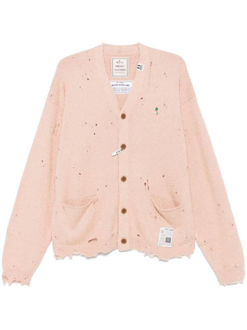 Maison MIHARA YASUHIRO distressed cardigan - Pink von Maison MIHARA YASUHIRO