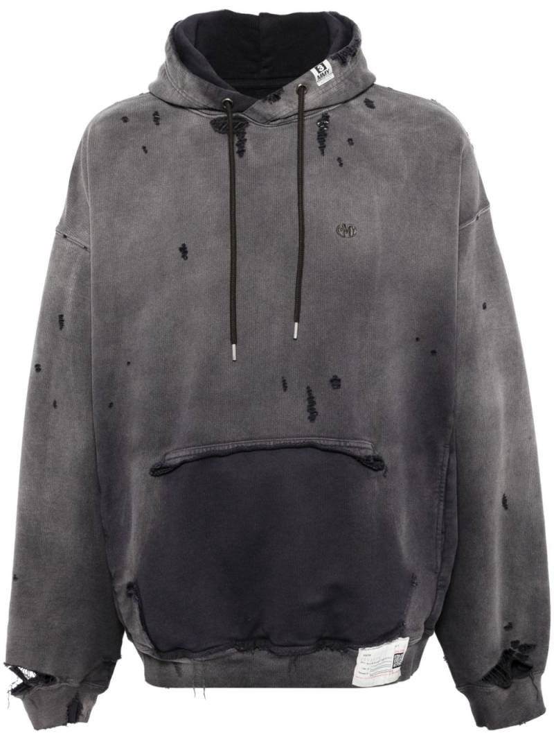 Maison MIHARA YASUHIRO distressed-effect hoodie - Grey von Maison MIHARA YASUHIRO