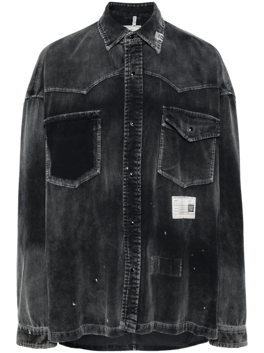 Maison MIHARA YASUHIRO distressed-finish corduroy shirt - Grey von Maison MIHARA YASUHIRO