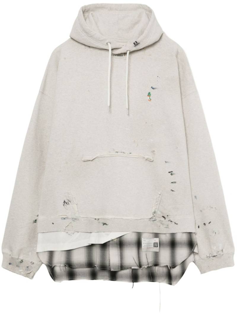 Maison MIHARA YASUHIRO distressed finish hoodie - White von Maison MIHARA YASUHIRO