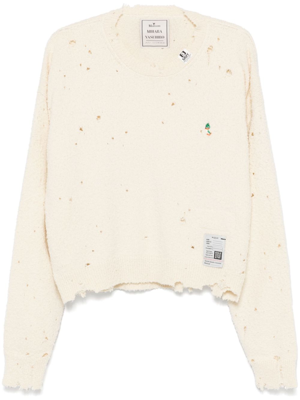 Maison MIHARA YASUHIRO distressed sweater - Neutrals von Maison MIHARA YASUHIRO