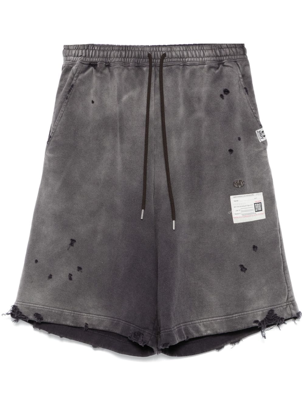 Maison MIHARA YASUHIRO distressed track shorts - Grey von Maison MIHARA YASUHIRO