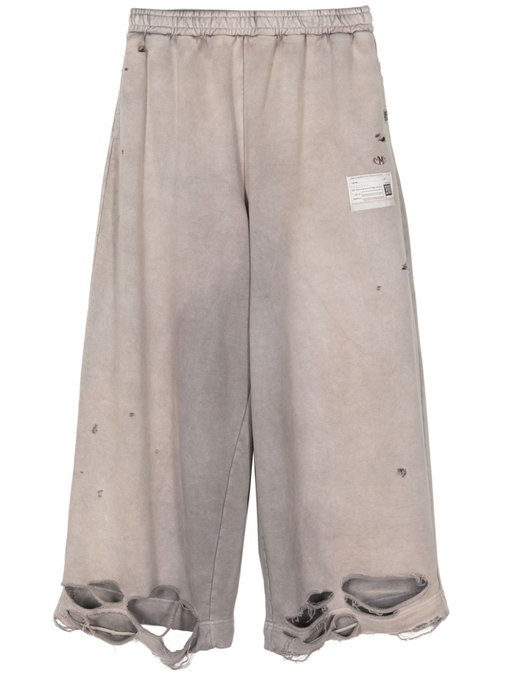 Maison MIHARA YASUHIRO distressed wide-leg track pants - Neutrals von Maison MIHARA YASUHIRO