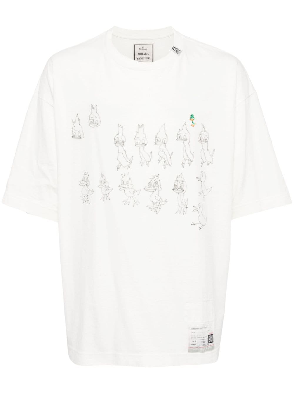 Maison MIHARA YASUHIRO duck-print cotton T-shirt - White von Maison MIHARA YASUHIRO