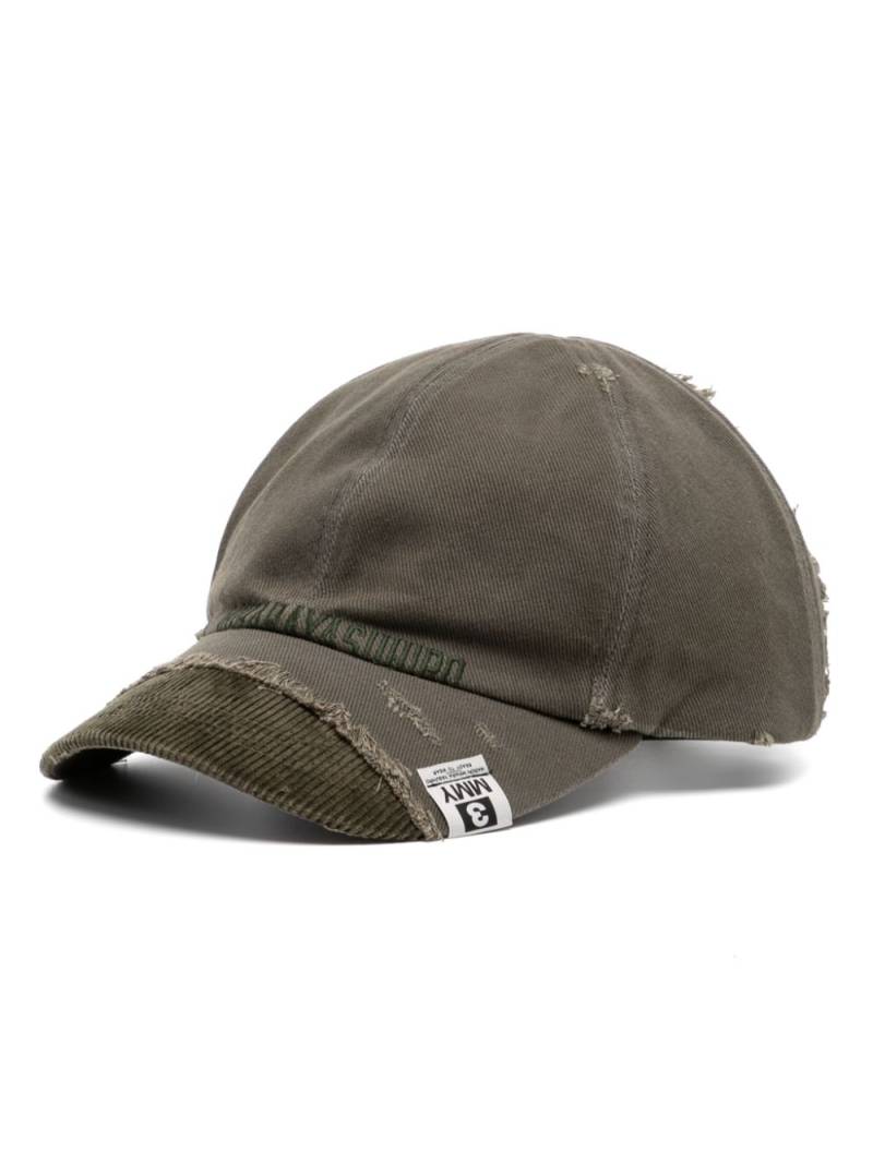 Maison MIHARA YASUHIRO frayed detailing cap - Green von Maison MIHARA YASUHIRO