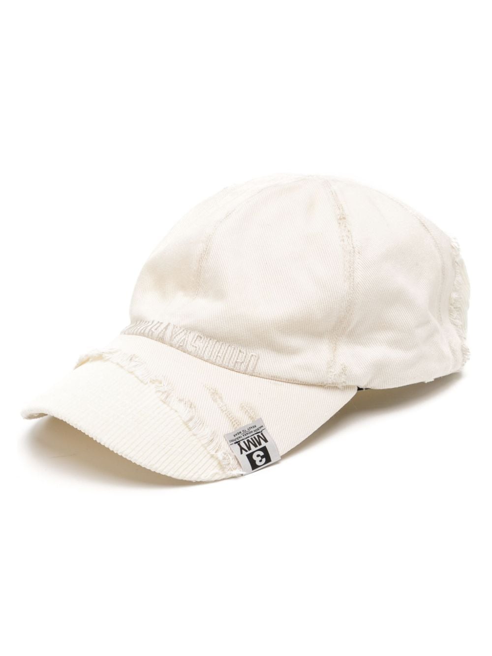 Maison MIHARA YASUHIRO frayed detailing cap - White von Maison MIHARA YASUHIRO