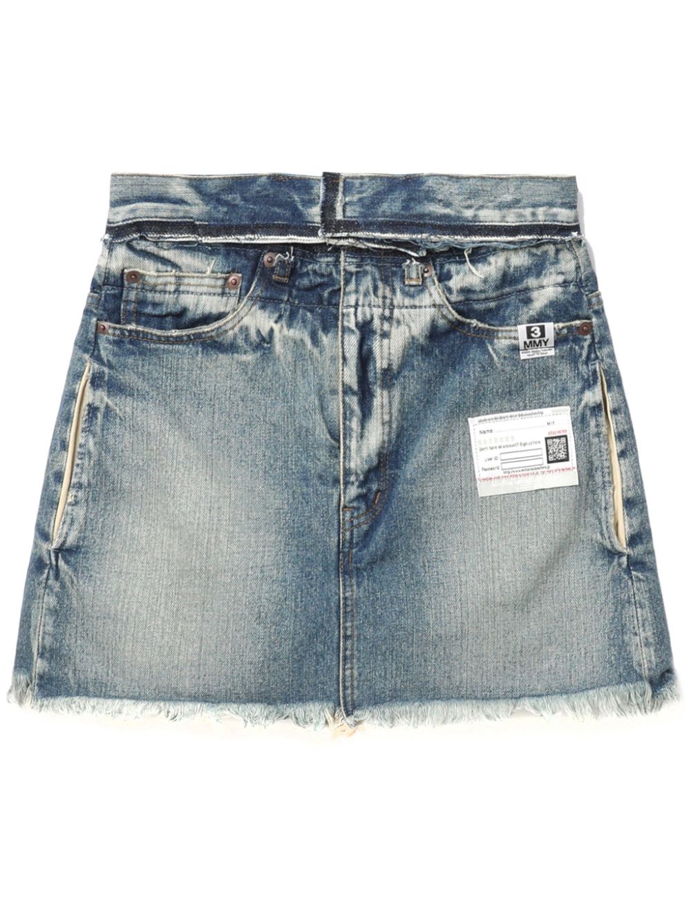 Maison MIHARA YASUHIRO high-rise denim mini skort - Blue von Maison MIHARA YASUHIRO