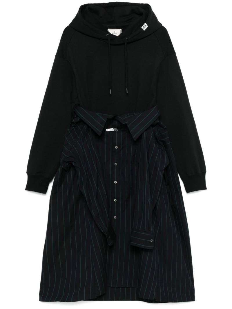 Maison MIHARA YASUHIRO hoodie combined midi dress - Black von Maison MIHARA YASUHIRO