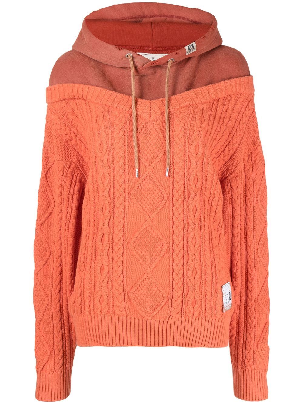 Maison MIHARA YASUHIRO logo drawstring hoodie - Orange von Maison MIHARA YASUHIRO