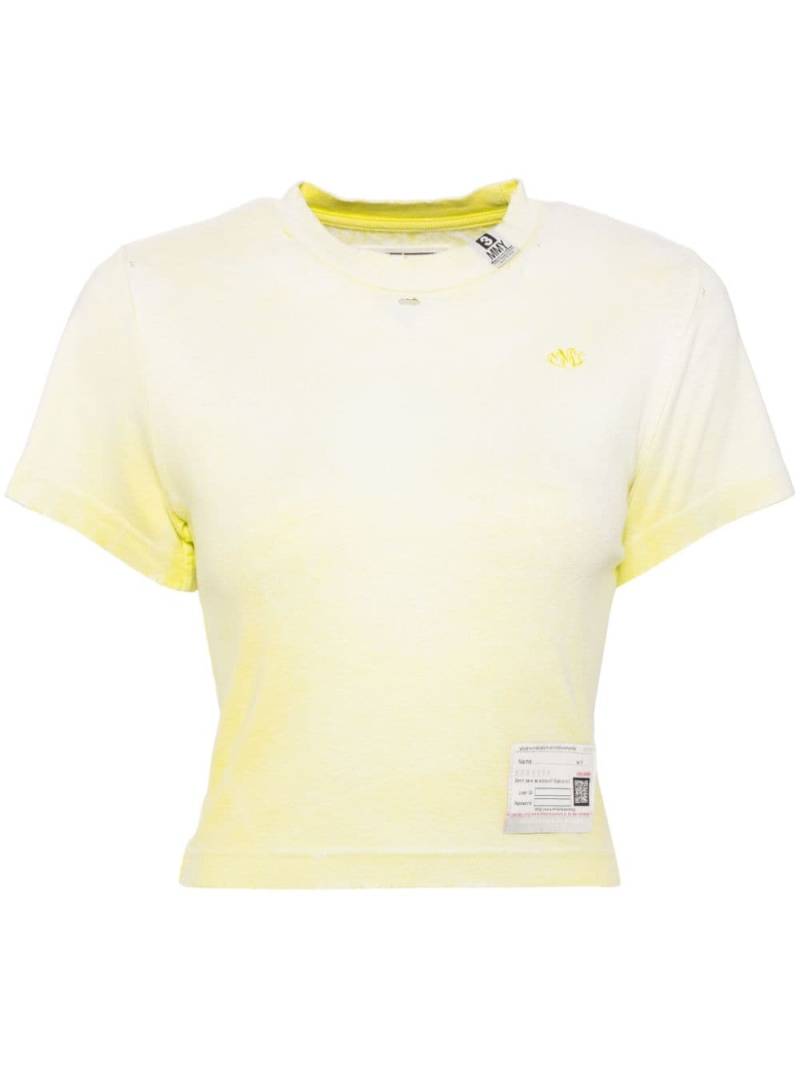 Maison MIHARA YASUHIRO logo-embroidered T-shirt - Yellow von Maison MIHARA YASUHIRO