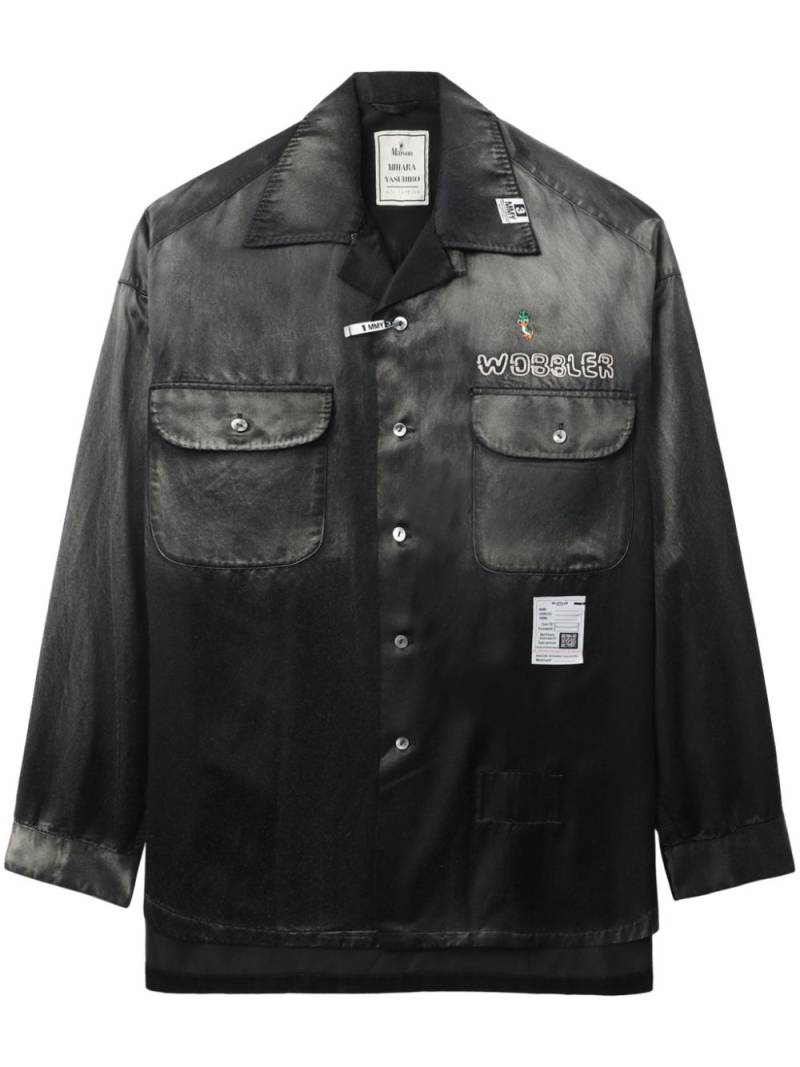 Maison MIHARA YASUHIRO logo-patch shirt - Grey von Maison MIHARA YASUHIRO