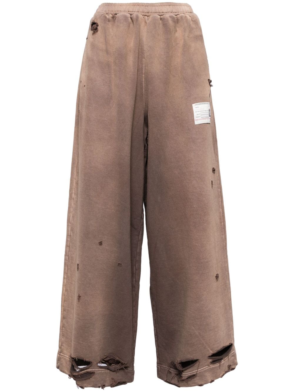 Maison MIHARA YASUHIRO distressed wide-leg trousers - Brown von Maison MIHARA YASUHIRO