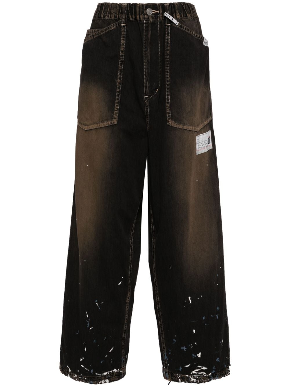 Maison MIHARA YASUHIRO paint-splatter wide-leg jeans - Black von Maison MIHARA YASUHIRO