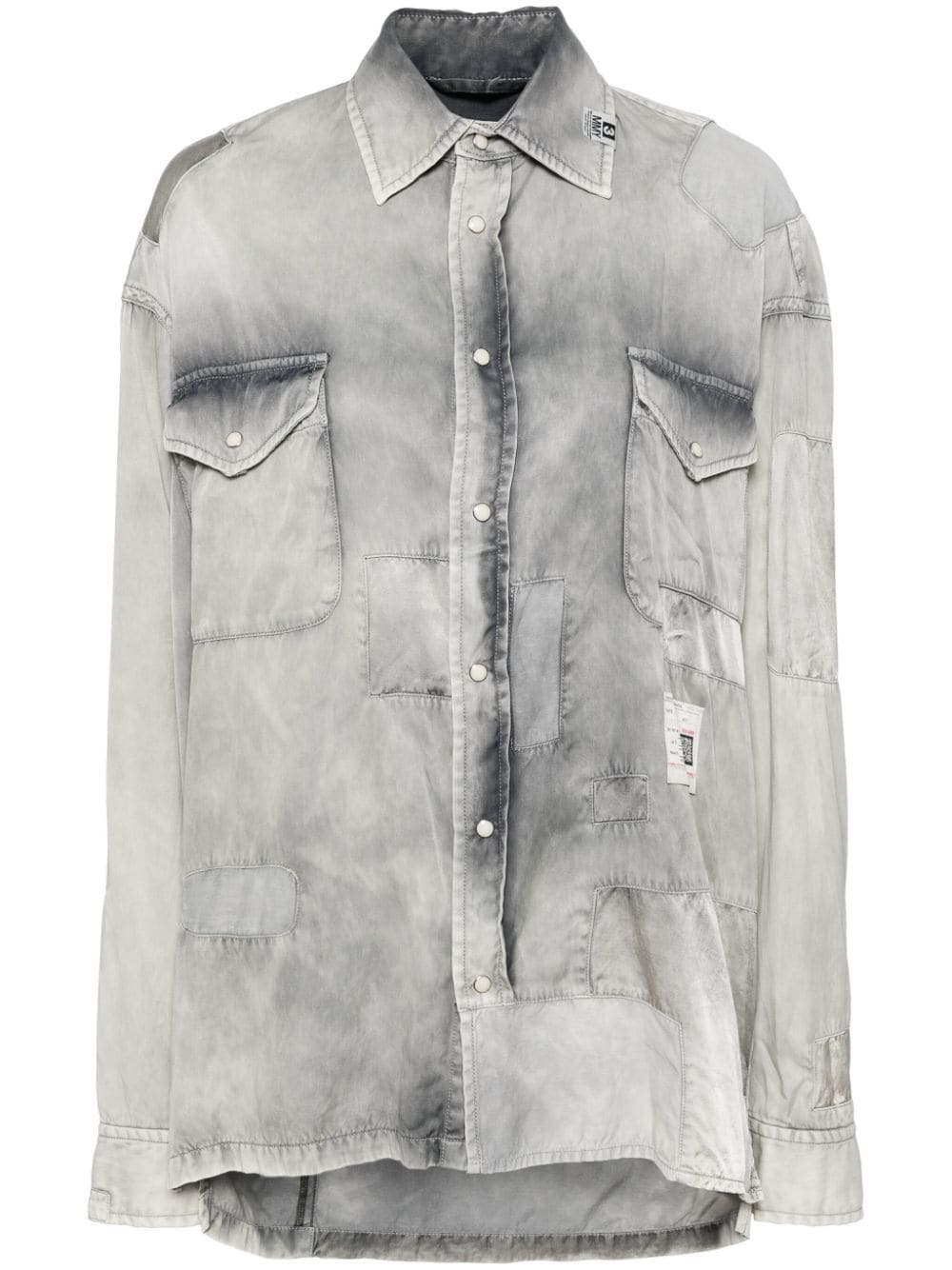 Maison MIHARA YASUHIRO satin long sleeve shirt - Grey von Maison MIHARA YASUHIRO