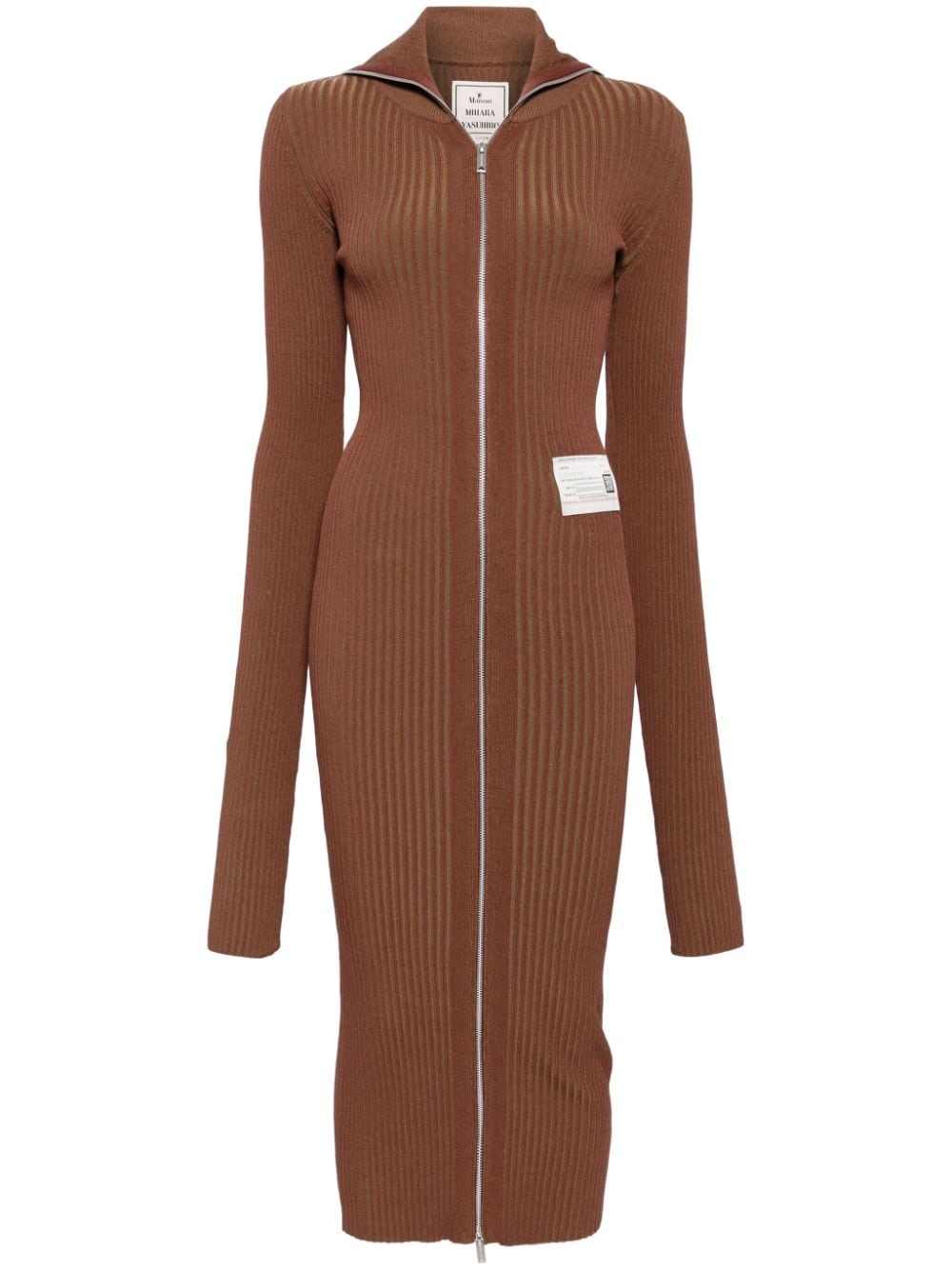 Maison MIHARA YASUHIRO zip-up knitted maxi dress - Brown von Maison MIHARA YASUHIRO