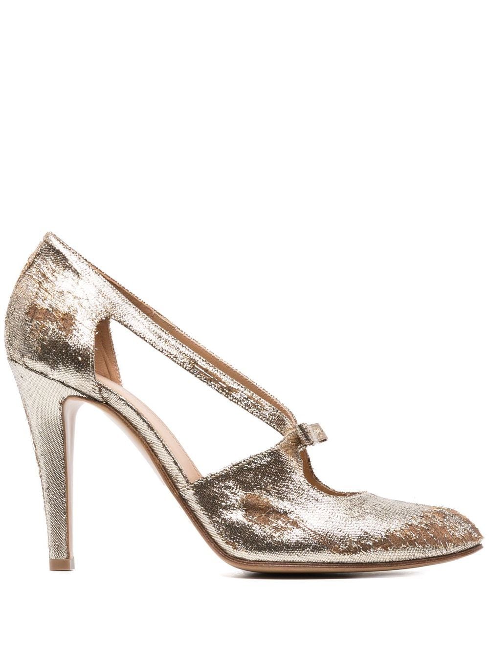 Maison Margiela 100mm metallic cut-out pumps - Gold von Maison Margiela