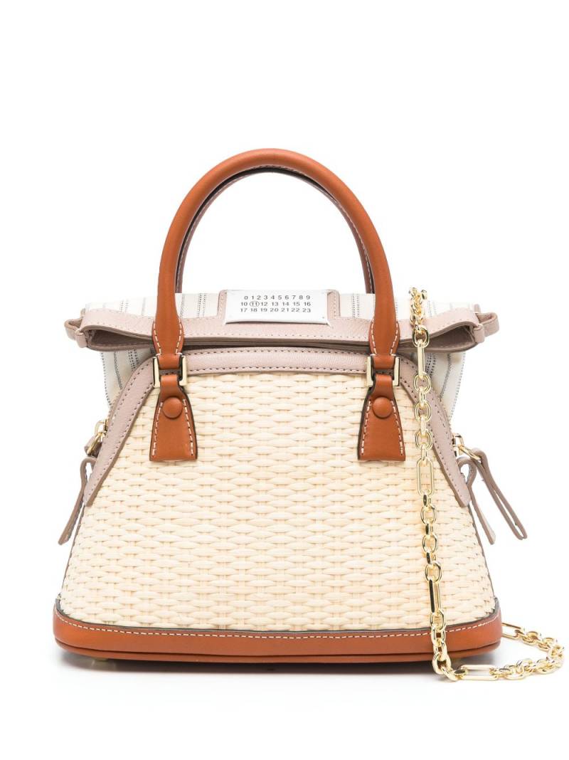 Maison Margiela 5AC Classique woven-raffia bag - Neutrals von Maison Margiela