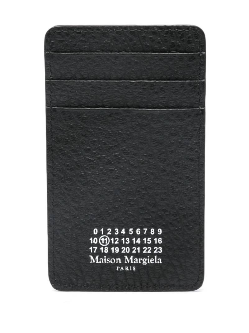 Maison Margiela Four Stitch-print leather cardholder - Black von Maison Margiela