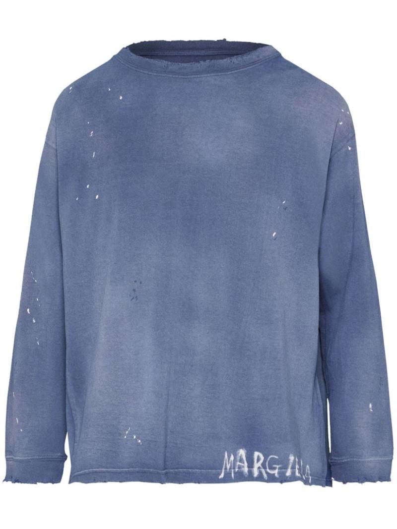 Maison Margiela Handwritten cotton sweatshirt - Blue von Maison Margiela