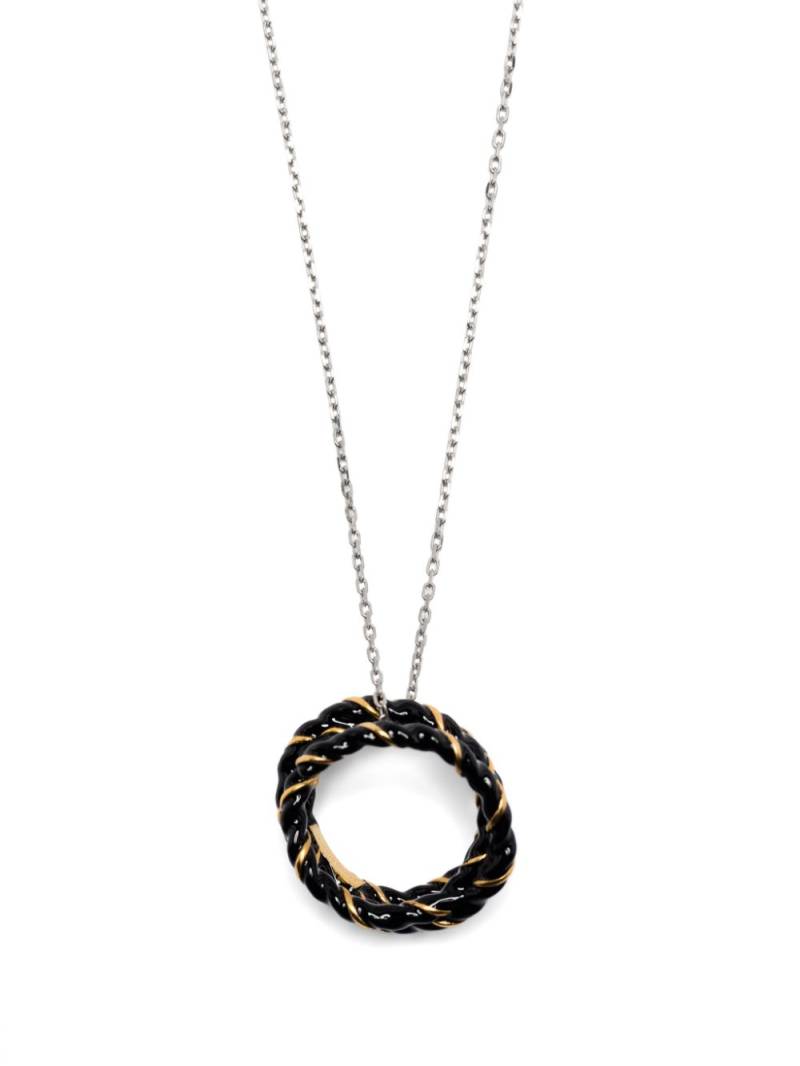 Maison Margiela Laces circular-pendant necklace - Black von Maison Margiela