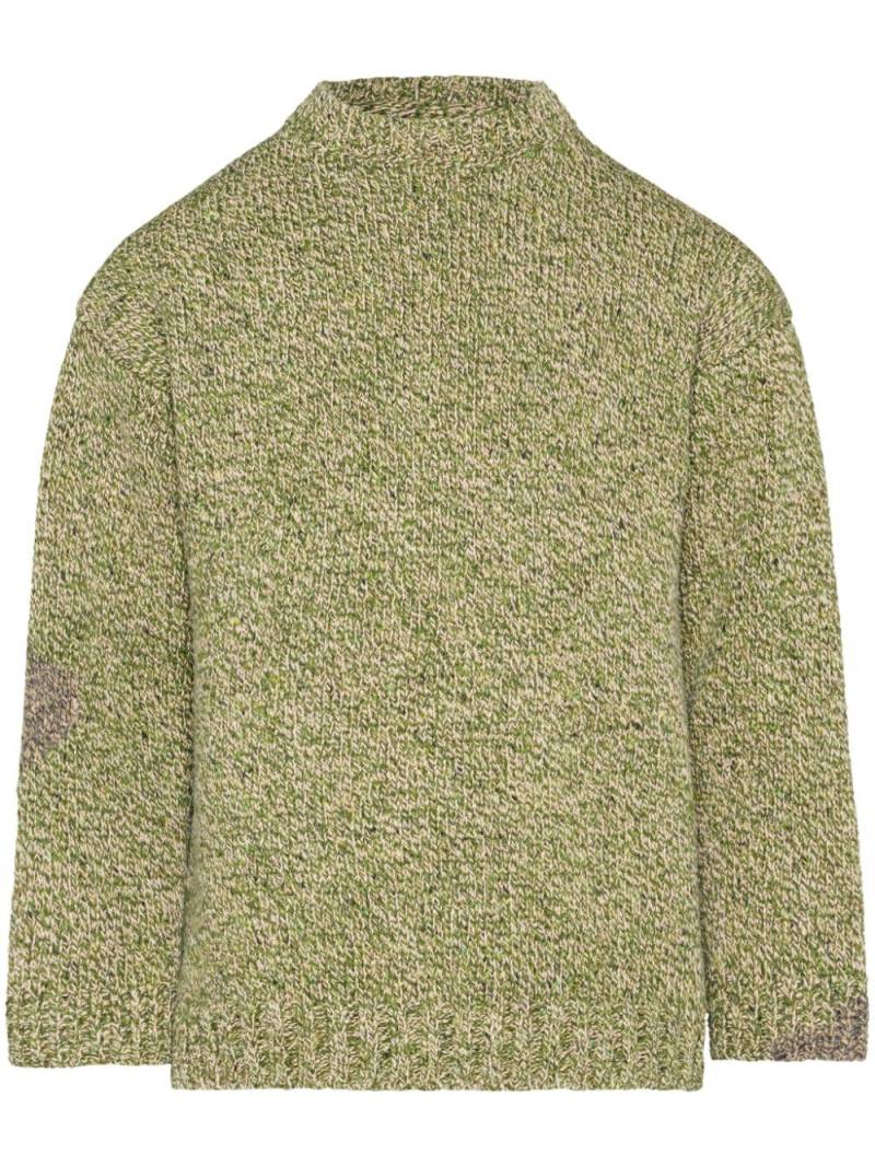 Maison Margiela Mended intarsia-knit jumper - Green von Maison Margiela