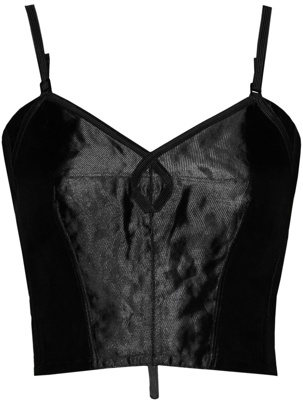 Maison Margiela Metal satin vest top - Black von Maison Margiela