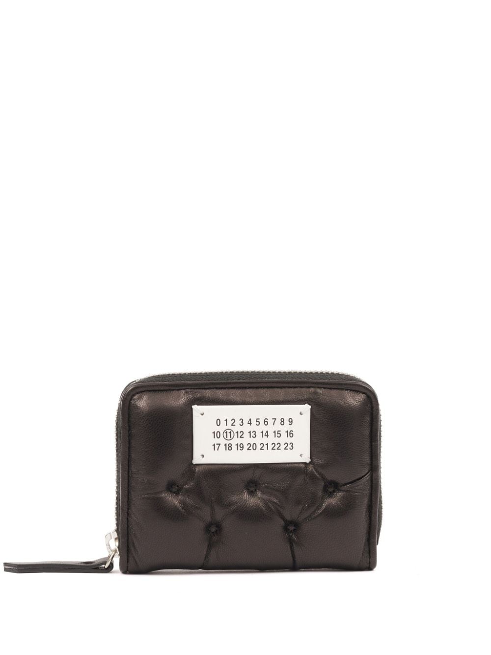 Maison Margiela Numbers-motif padded leather coin pouch - Black von Maison Margiela