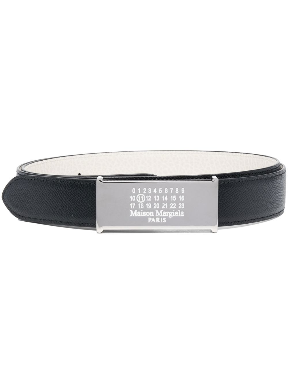 Maison Margiela Numeric logo-plaque leather belt - Black von Maison Margiela