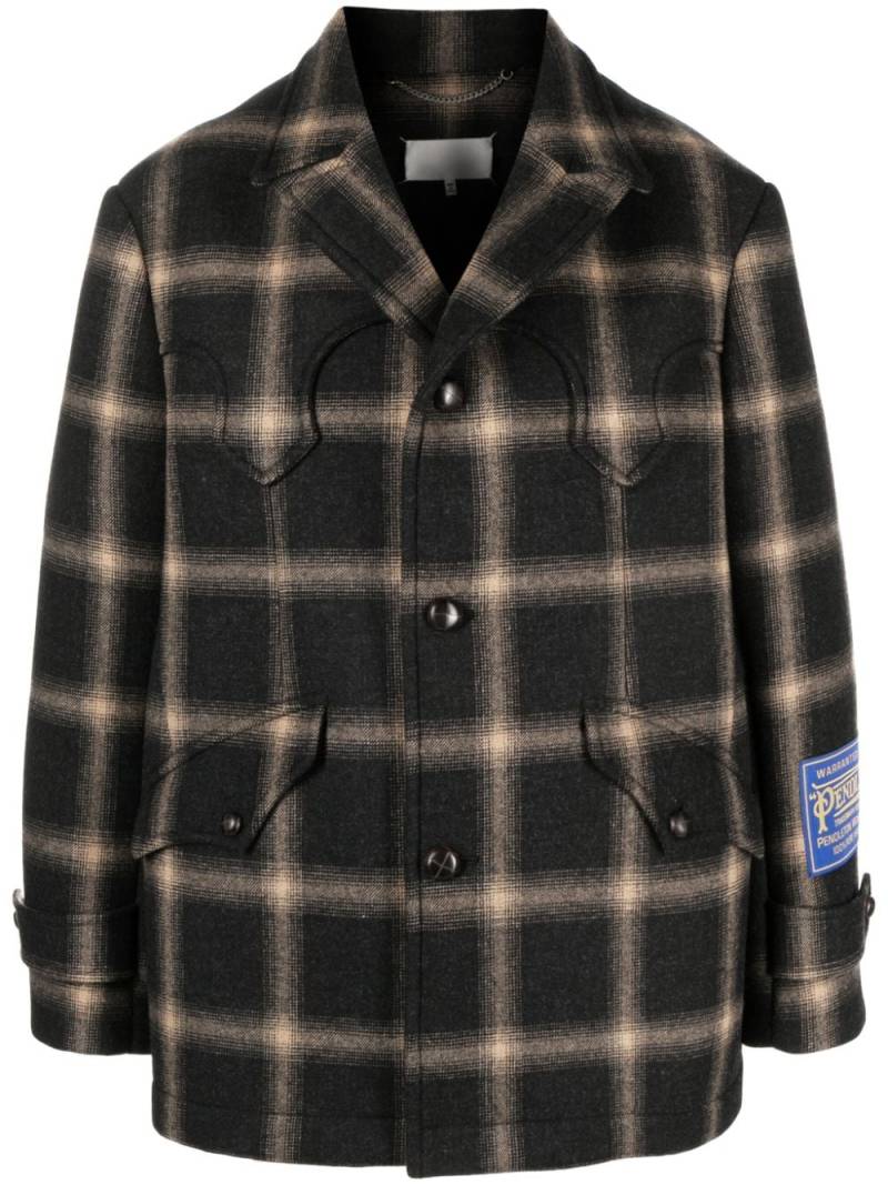 Maison Margiela x Pendleton checked wool coat - Brown von Maison Margiela