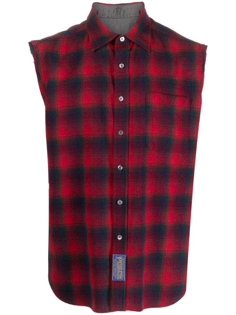 Maison Margiela x Pendleton checked sleeveless shirt - Red von Maison Margiela