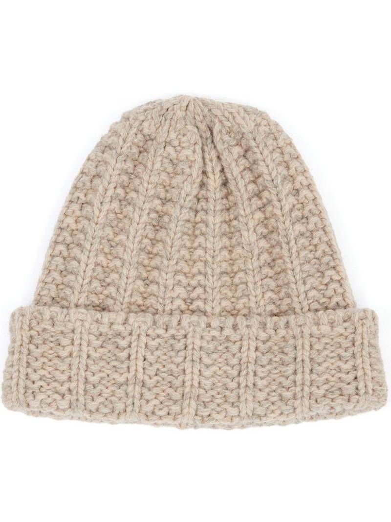 Maison Margiela Shetland knit beanie - Neutrals von Maison Margiela